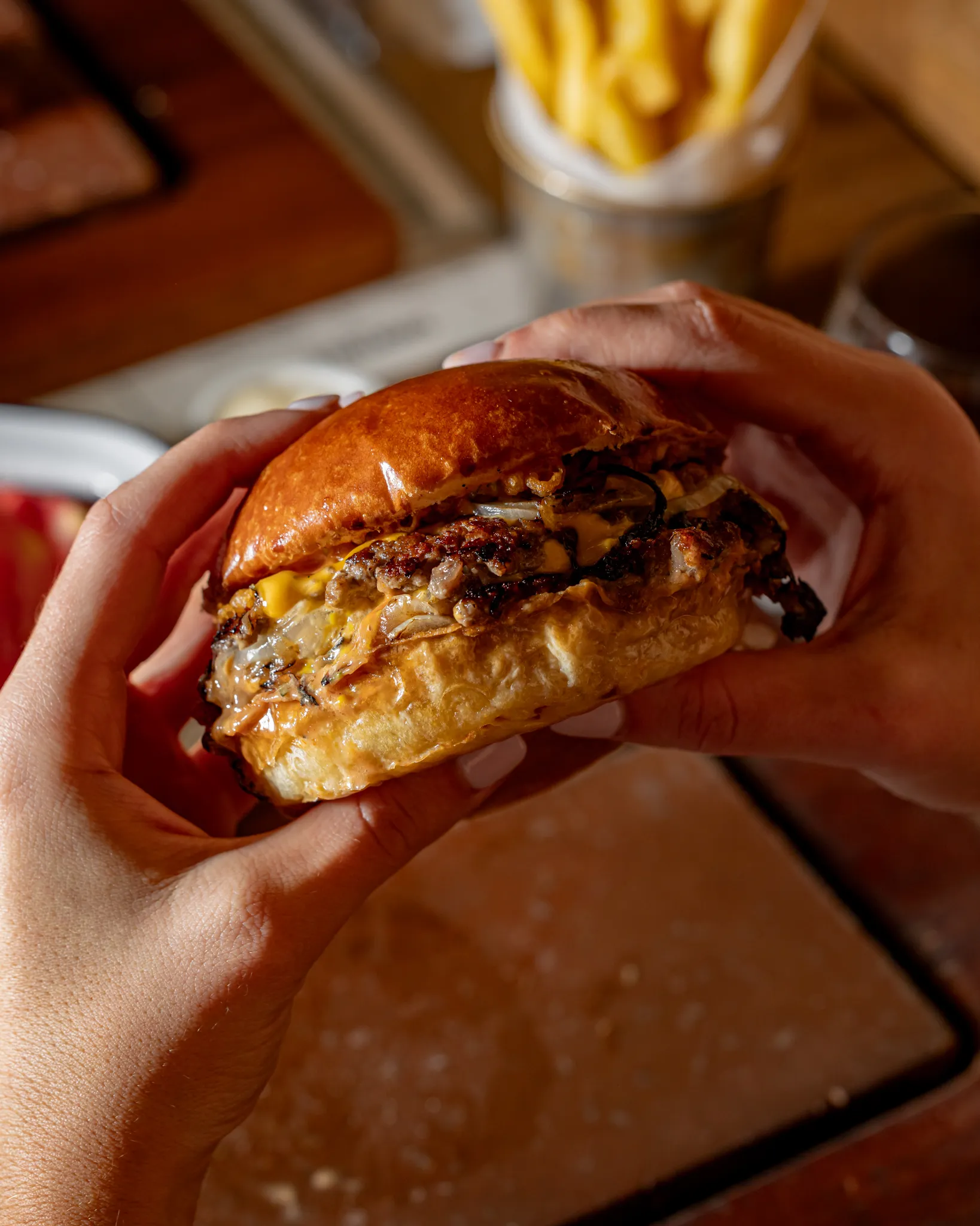 The Smashed Onion Double Cheeseburger